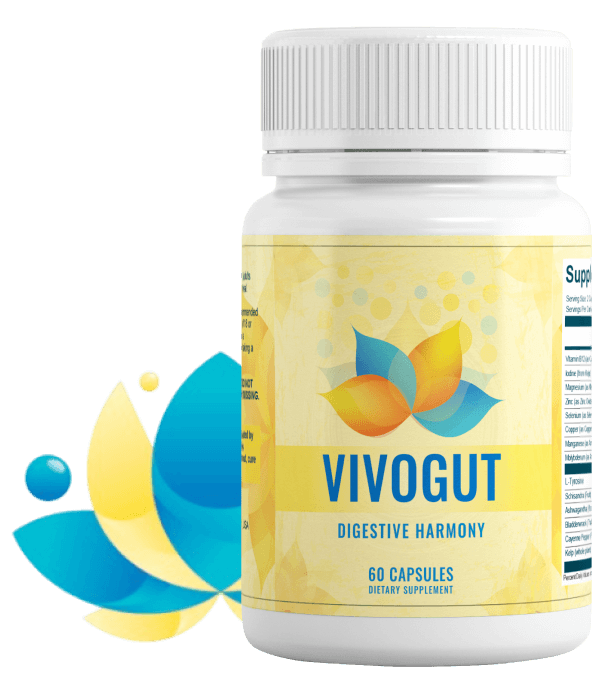 VivoGut Digestive Harmony supplement bottle, 60 capsules dietary supplement